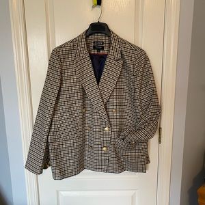 Checkered tan J Crew blazer